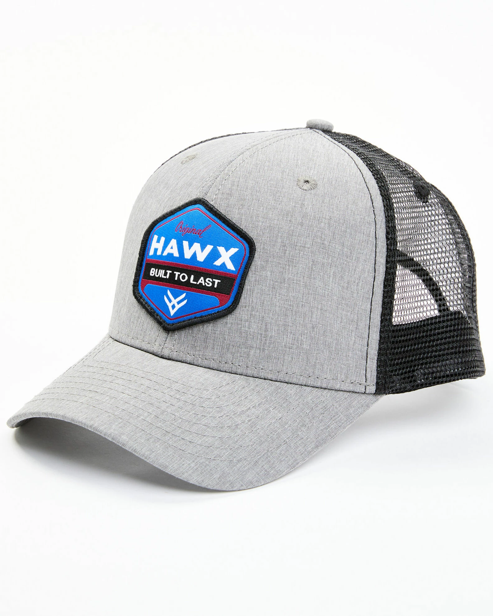 Hawx Men's Grey Hectagon Logo Patch Mesh-Back Ball Cap 3 Hawx Men's Grey Hectagon Logo Patch Mesh-Back Ball Cap