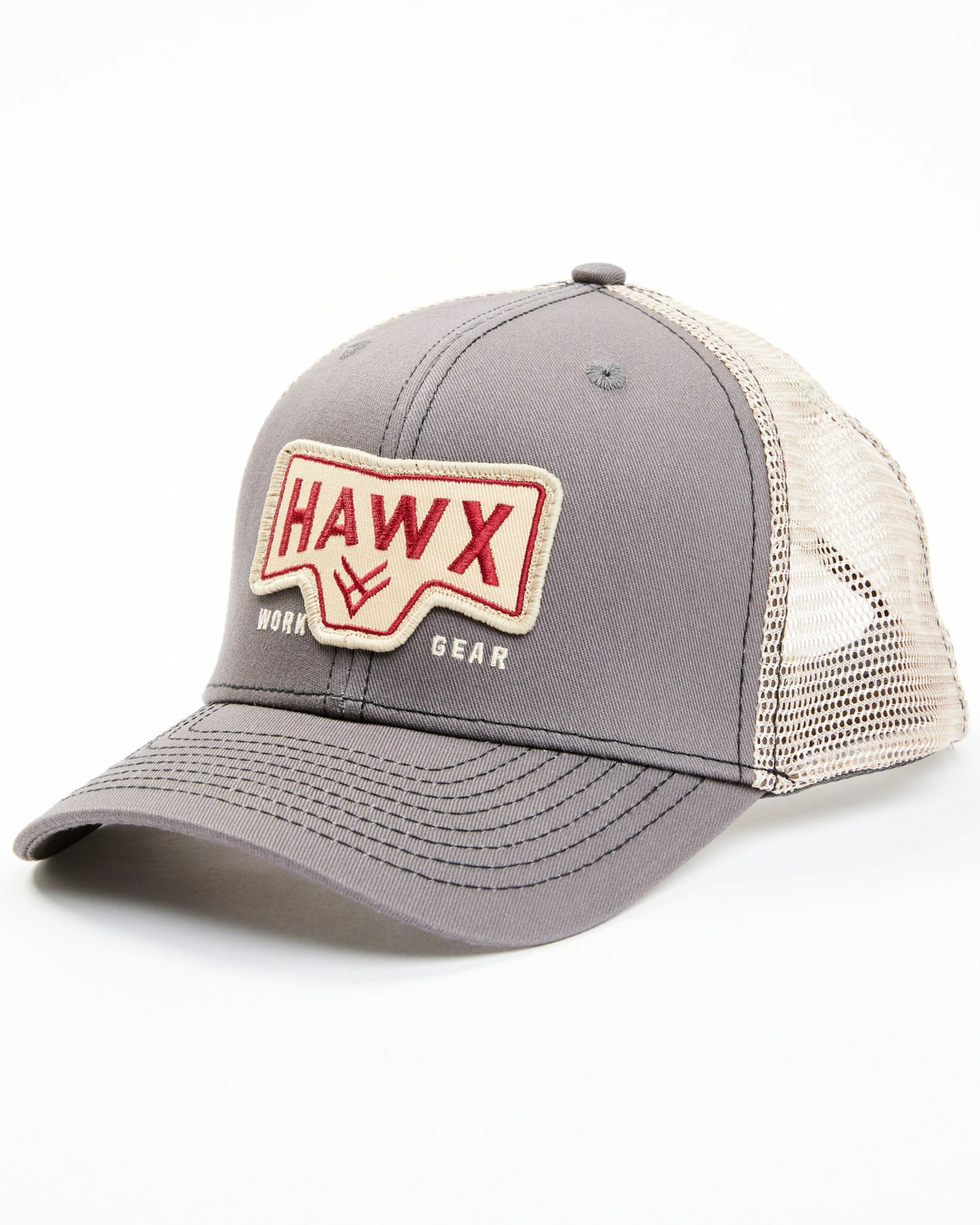 Hawx Men's Red & Tan Logo Patch Mesh-Back Ball Cap 3 Hawx Men's Red & Tan Logo Patch Mesh-Back Ball Cap