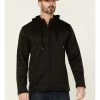 Hawx Men's Black Merrick Grid Back Zip-Front Fleece Hooded Work Jacket  -Hawx Shop 2000351909 001 P1