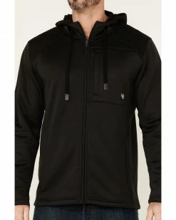 Hawx Men's Black Merrick Grid Back Zip-Front Fleece Hooded Work Jacket 9 Hawx Men's Black Merrick Grid Back Zip-Front Fleece Hooded Work Jacket -Hawx Shop 2000351909 001 P3