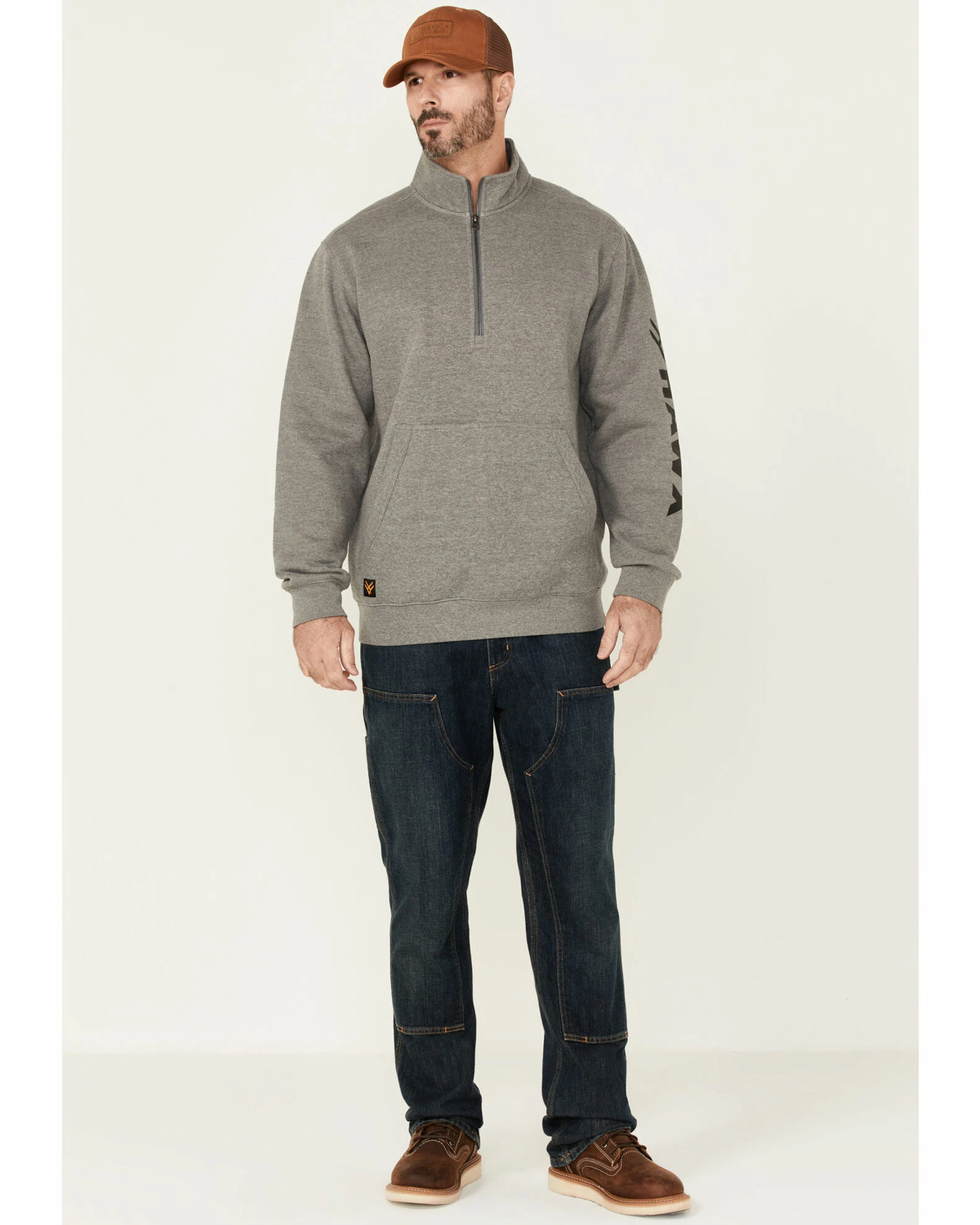 Hawx Men's Charcoal Primo 1/4 Zip Work Fleece Pullover 3 Hawx Men's Charcoal Primo 1/4 Zip Work Fleece Pullover - Image 2