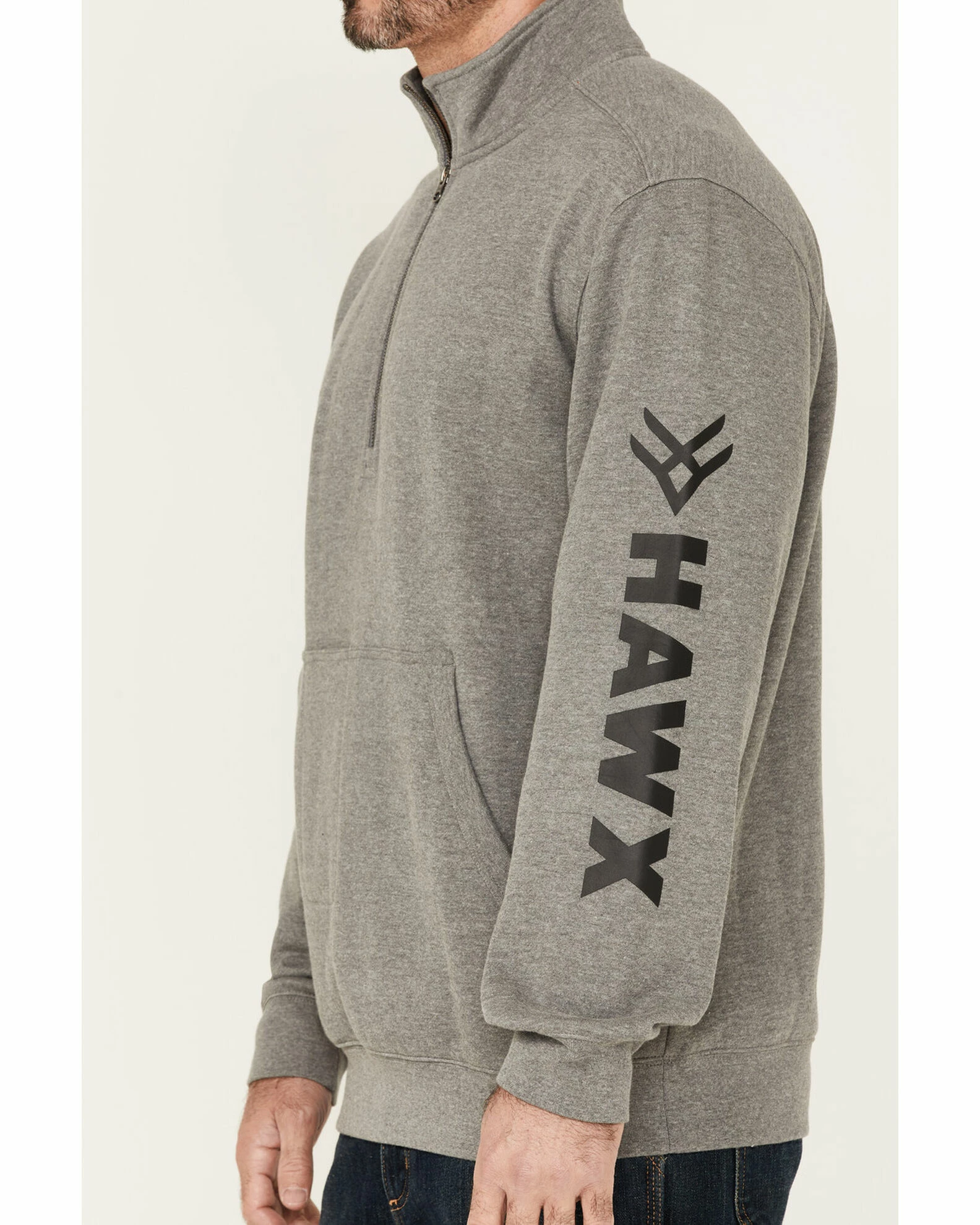Hawx Men's Charcoal Primo 1/4 Zip Work Fleece Pullover 4 Hawx Men's Charcoal Primo 1/4 Zip Work Fleece Pullover - Image 3