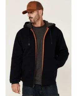Hawx Men's Navy Sherpa Lined Zip-Front Hooded Work JacketÂ