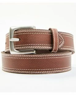 Hawx Men's Brown Triple Contrast Stitch Leather Work Belt
