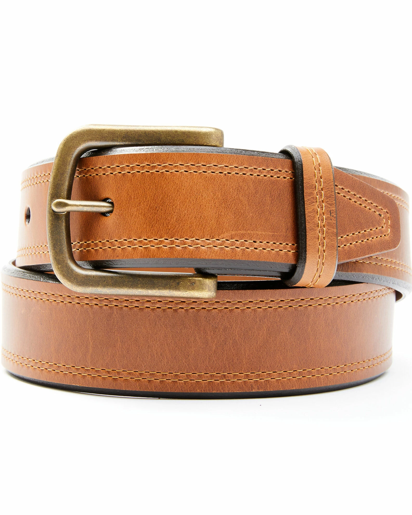 Hawx Men's Smooth Brown Leather Belt 3 Hawx Men's Smooth Brown Leather Belt