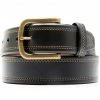 Hawx Men's Black Smooth Leather Stitch Belt -Hawx Shop 2000352692 001 P1