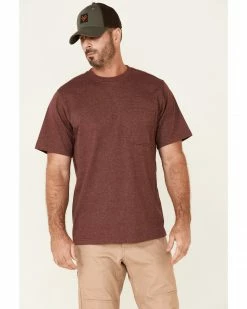 Hawx Men's Solid Burgundy Forge Short Sleeve Work Pocket T-Shirt - Tall  -Hawx Shop 2000354852 640 P1 1