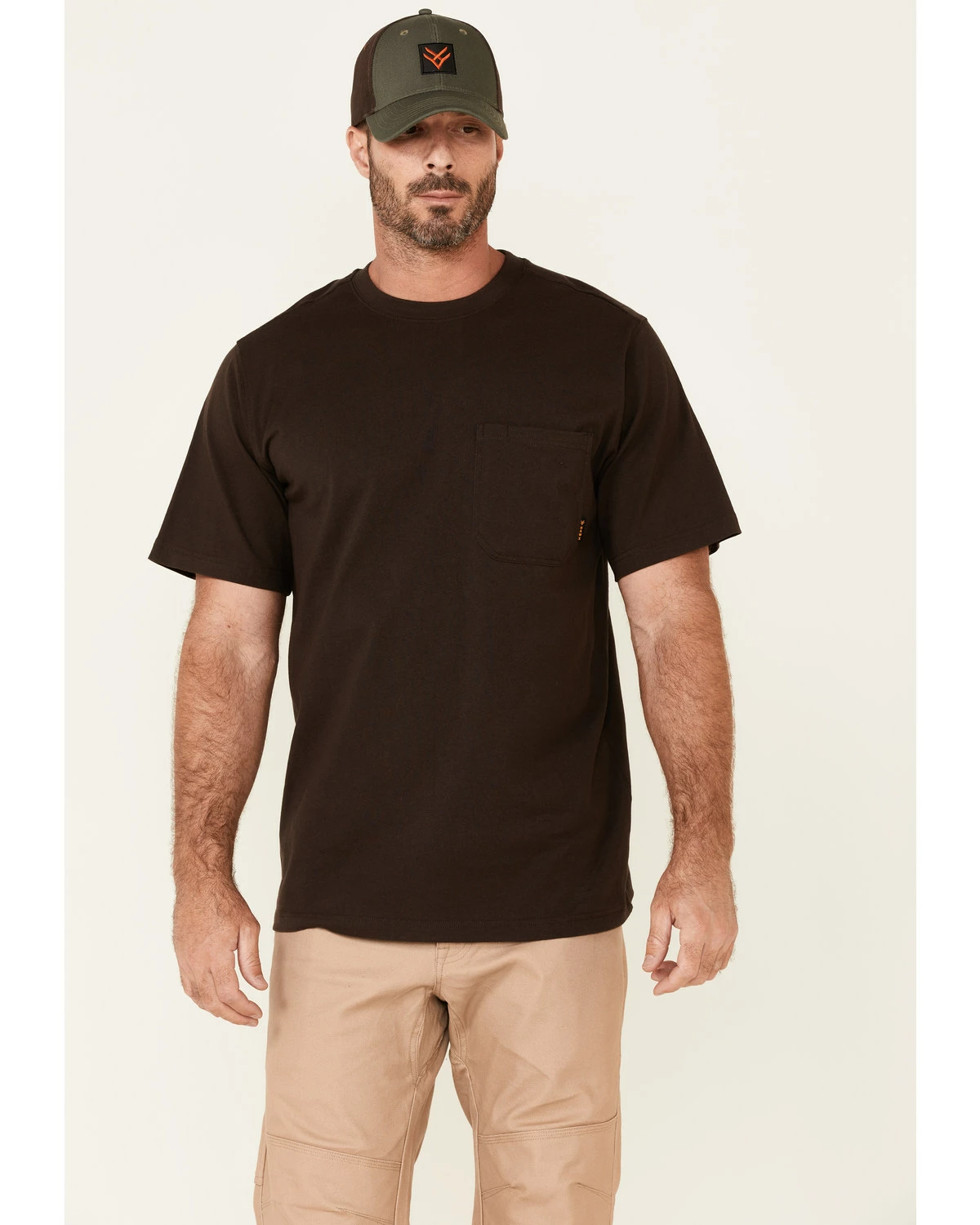 Hawx Men's Solid Dark Brown Forge Short Sleeve Work Pocket T-Shirt - Tall 7 Hawx Men's Solid Dark Brown Forge Short Sleeve Work Pocket T-Shirt - Tall - Image 5