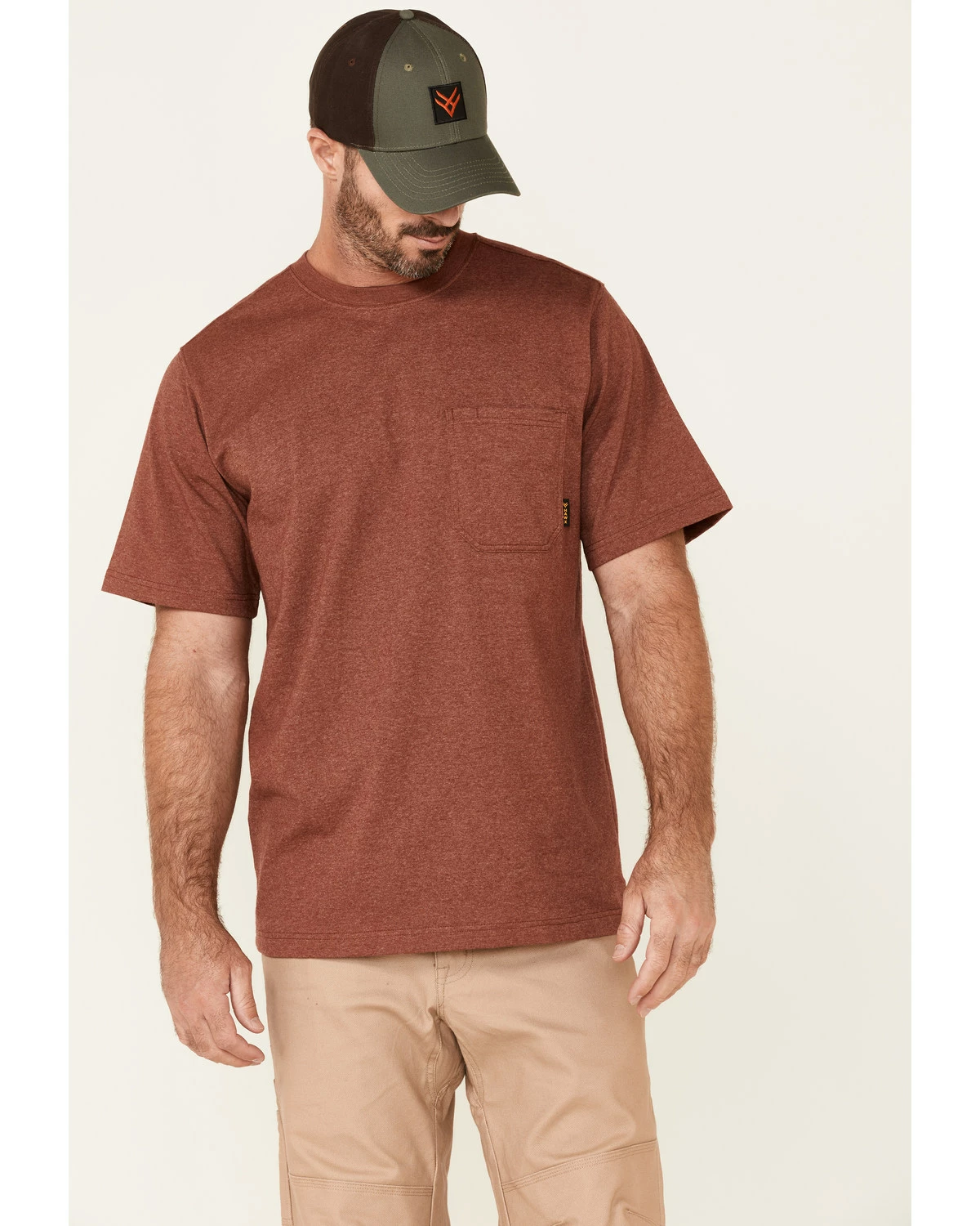 Hawx Men's Solid Red Forge Short Sleeve Work Pocket T-Shirt - Tall 7 Hawx Men's Solid Red Forge Short Sleeve Work Pocket T-Shirt - Tall - Image 5