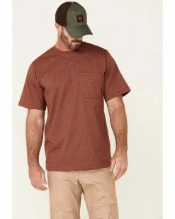 Hawx Men's Solid Red Forge Short Sleeve Work Pocket T-Shirt - BigÂ