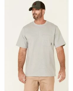 Hawx Men's Solid Light Grey Forge Short Sleeve Work Pocket T-Shirt - Tall