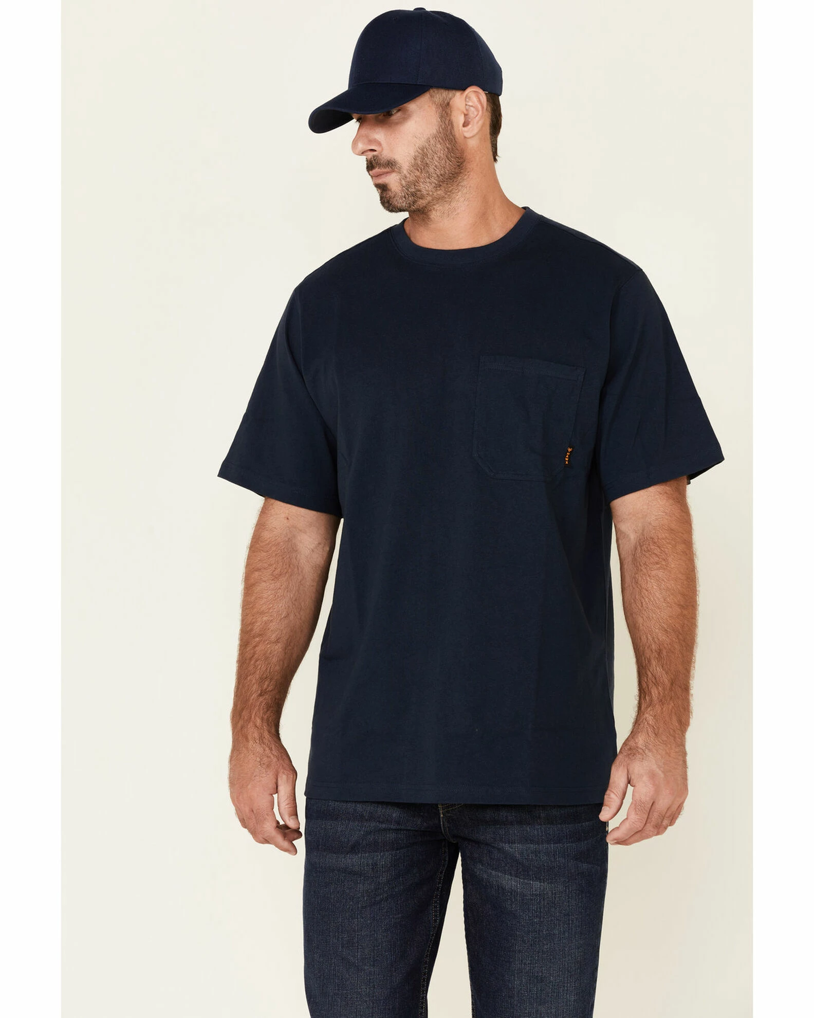 Hawx Men's Solid Navy Forge Short Sleeve Work Pocket T-Shirt - Big 3 Hawx Men's Solid Navy Forge Short Sleeve Work Pocket T-Shirt - Big