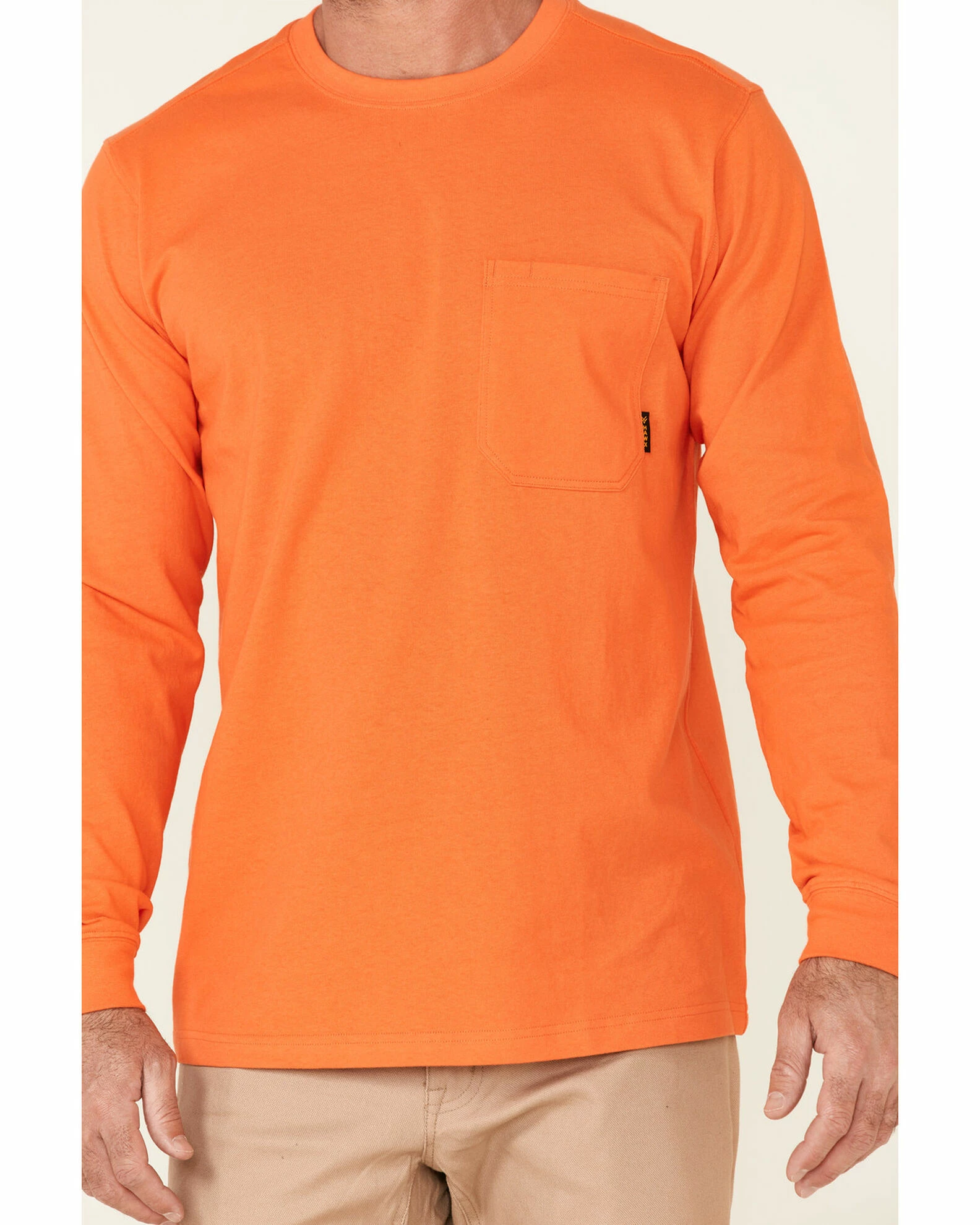 Hawx Men's Solid Orange Forge Long Sleeve Work Pocket T-Shirt - Tall 5 Hawx Men's Solid Orange Forge Long Sleeve Work Pocket T-Shirt - Tall - Image 3