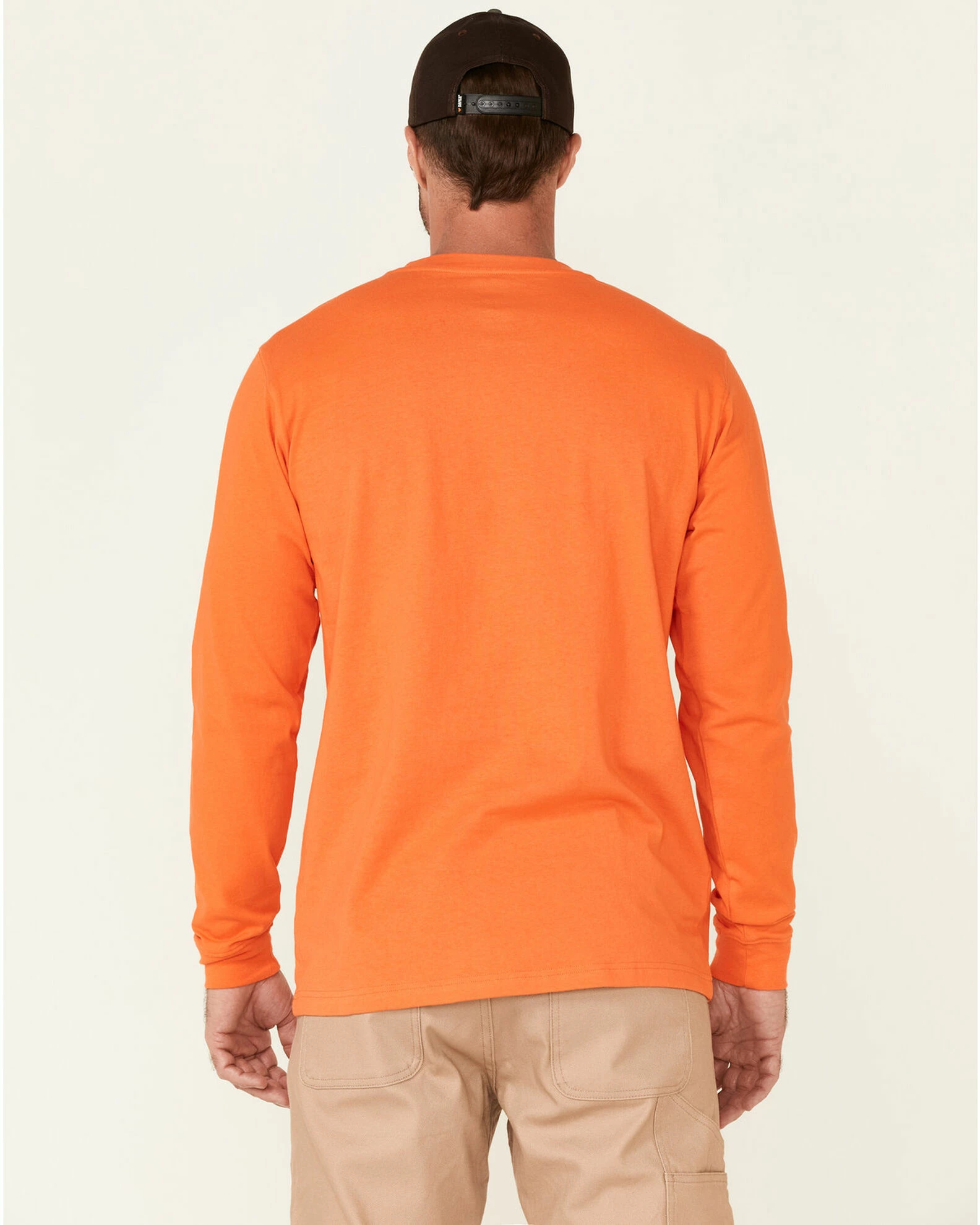 Hawx Men's Solid Orange Forge Long Sleeve Work Pocket T-Shirt - Big 6 Hawx Men's Solid Orange Forge Long Sleeve Work Pocket T-Shirt - Big - Image 4