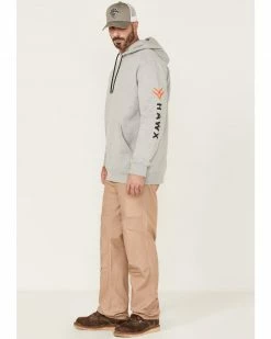 Hawx Men's Primo Logo Graphic Fleece Hooded Work Sweatshirt Light Grey 8 Hawx Men's Primo Logo Graphic Fleece Hooded Work Sweatshirt Light Grey -Hawx Shop 2000357915 025 P2
