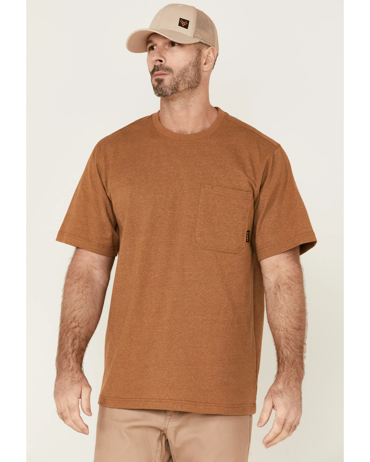 Hawx Men's Rust Copper Force Heavyweight Short Sleeve Work Pocket T-Shirt 7 Hawx Men's Rust Copper Force Heavyweight Short Sleeve Work Pocket T-Shirt - Image 5