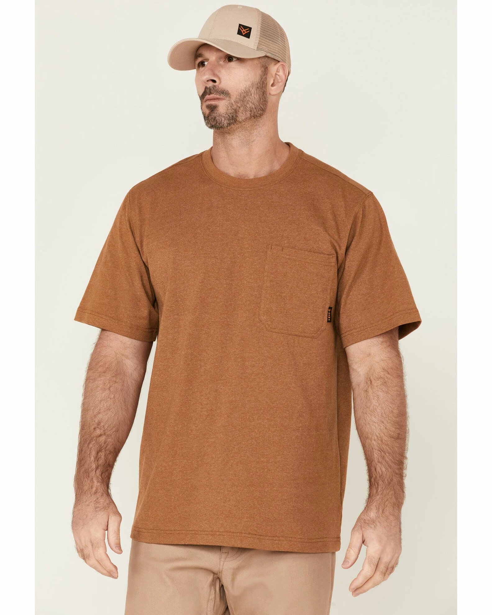 Hawx Men's Rust Copper Force Heavyweight Short Sleeve Work Pocket T-Shirt 3 Hawx Men's Rust Copper Force Heavyweight Short Sleeve Work Pocket T-Shirt