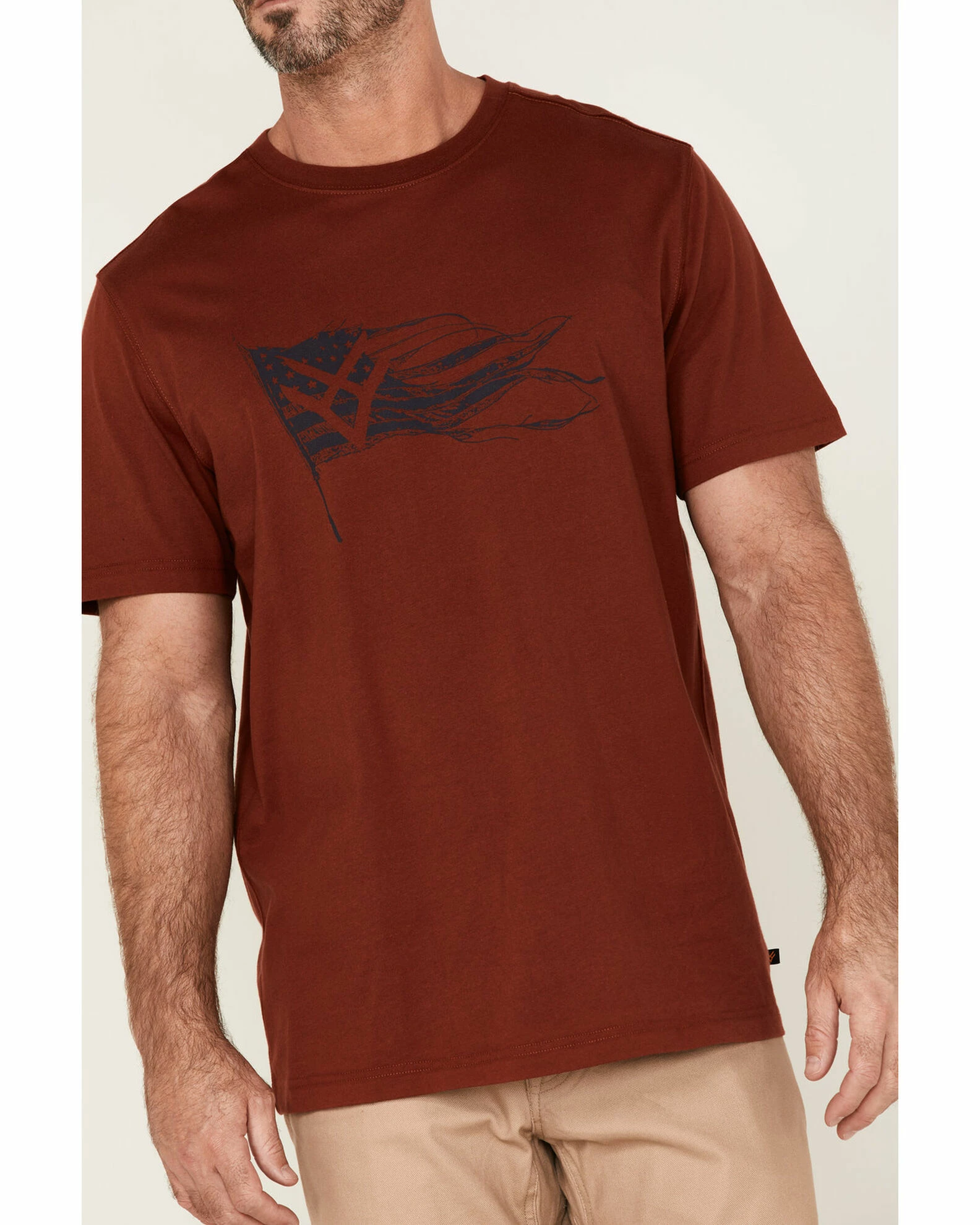 Hawx Men's Flying Flag Graphic Work T-Shirt Dark Red 5 Hawx Men's Flying Flag Graphic Work T-Shirt Dark Red - Image 3