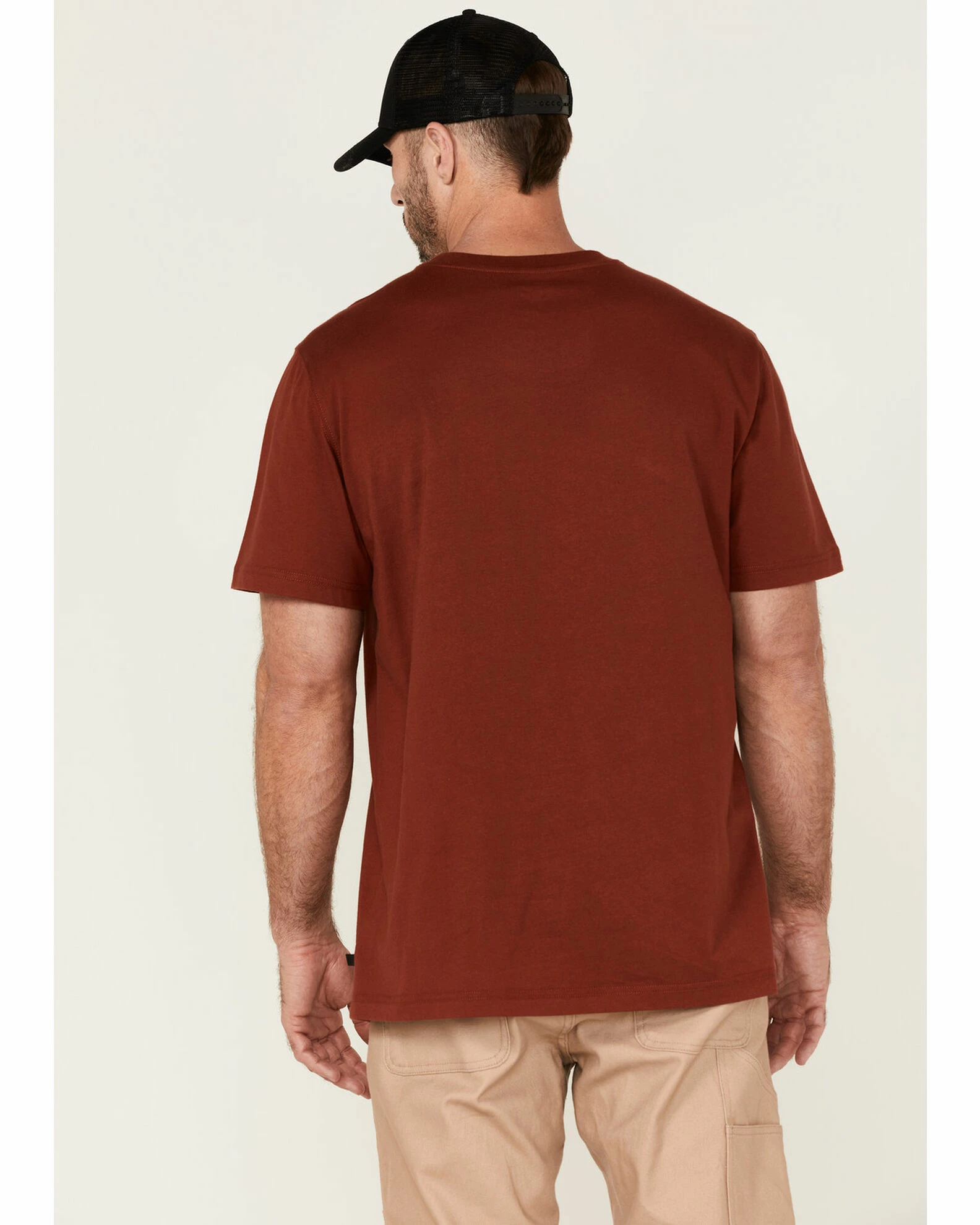 Hawx Men's Flying Flag Graphic Work T-Shirt Dark Red 6 Hawx Men's Flying Flag Graphic Work T-Shirt Dark Red - Image 4