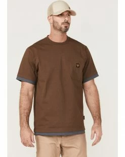 Hawx Men's Layered Dark Brown Work Pocket T-Shirt  -Hawx Shop 2000357926 201 P1 1