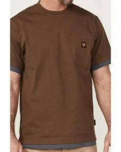 Hawx Men's Layered Dark Brown Work Pocket T-Shirt  -Hawx Shop 2000357926 201 P3