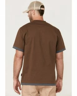 Hawx Men's Layered Dark Brown Work Pocket T-Shirt  -Hawx Shop 2000357926 201 P4