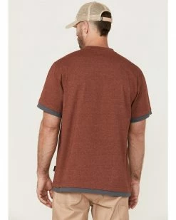 Hawx Men's Layered Dark Red Work Pocket T-Shirt  -Hawx Shop 2000357927 601 P4