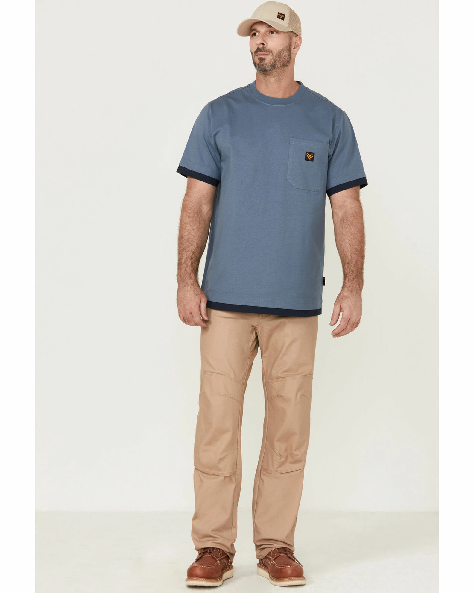 Hawx Men's Layered Light Blue Work Pocket T-Shirt 4 Hawx Men's Layered Light Blue Work Pocket T-Shirt - Image 2