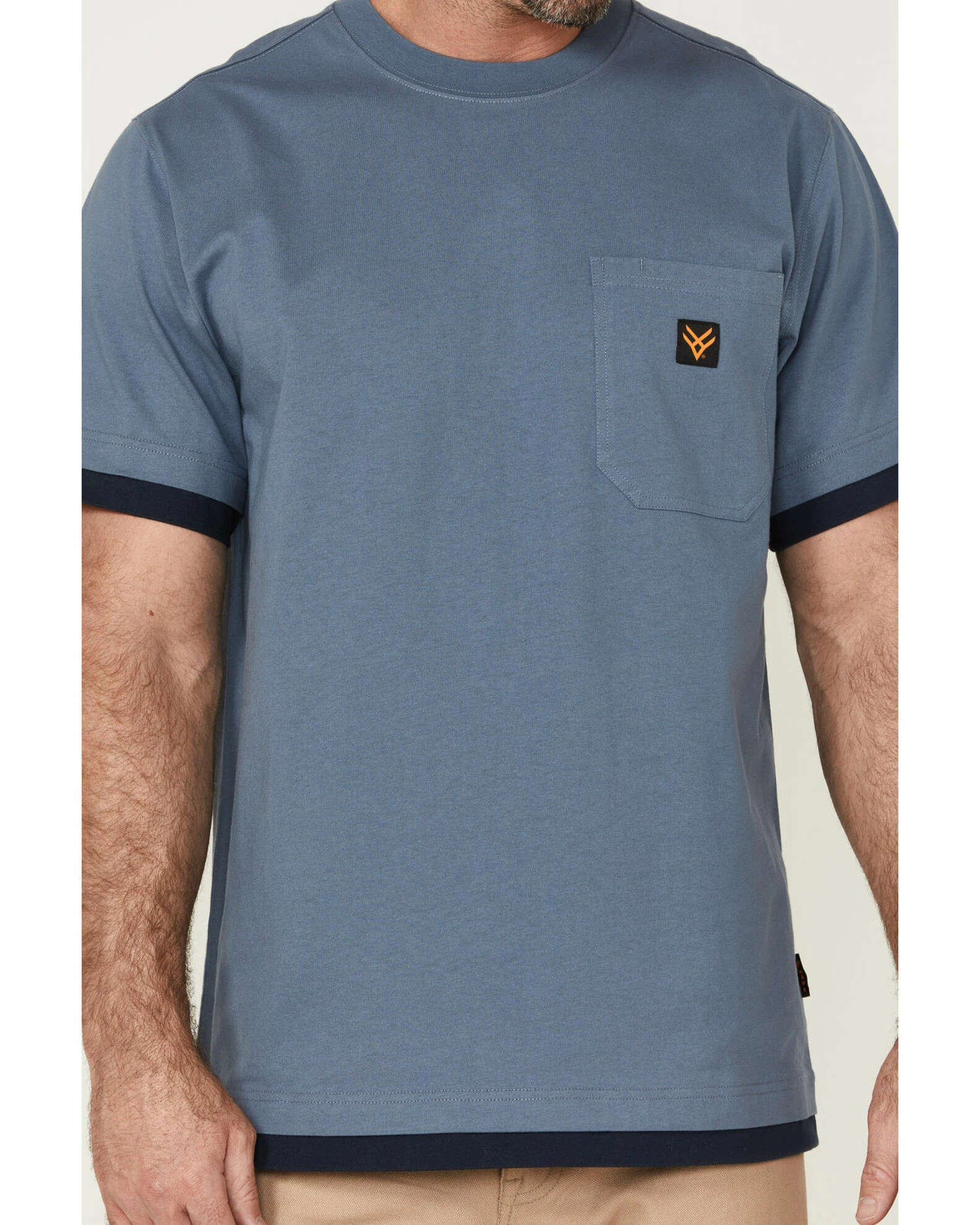 Hawx Men's Layered Light Blue Work Pocket T-Shirt 5 Hawx Men's Layered Light Blue Work Pocket T-Shirt - Image 3