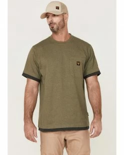 Hawx Men's Layered Olive Work Pocket T-ShirtÂ