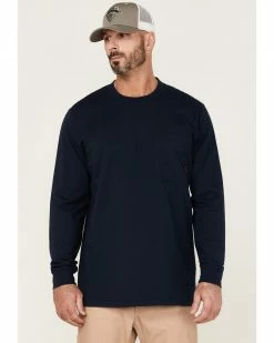 Hawx Men's Solid Navy Forge Long Sleeve Work Pocket T-ShirtÂ