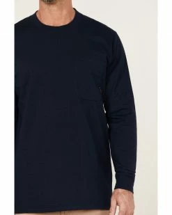 Hawx Men's Solid Navy Forge Long Sleeve Work Pocket T-Shirt  -Hawx Shop 2000357930 410 P3
