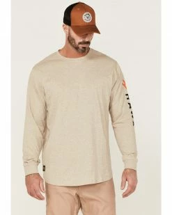 Hawx Men's Logo Graphic Long Sleeve Work T-Shirt -Â Taupe