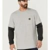 Hawx Men's Layered Pocket Light Grey Long Sleeve Work T-Shirt  -Hawx Shop 2000357939 025 P1