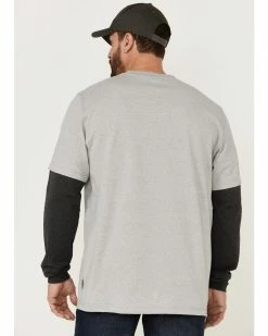 Hawx Men's Layered Pocket Light Grey Long Sleeve Work T-Shirt 10 Hawx Men's Layered Pocket Light Grey Long Sleeve Work T-Shirt -Hawx Shop 2000357939 025 P4