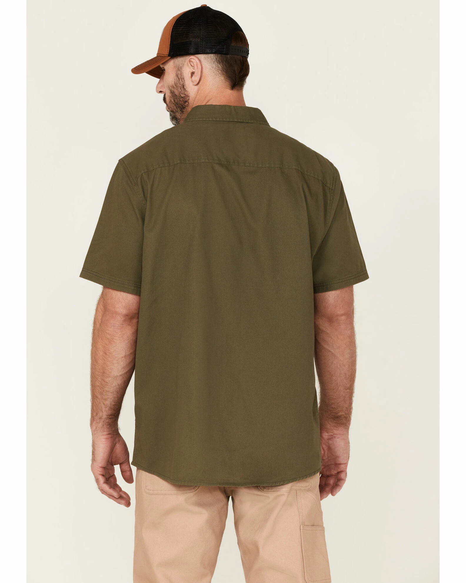 Hawx Men's Solid Olive Twill Short Sleeve Button-Down Work Shirt 6 Hawx Men's Solid Olive Twill Short Sleeve Button-Down Work Shirt - Image 4