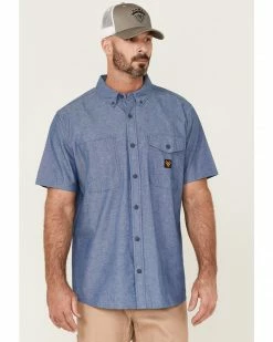 Hawx Men's Short Sleeve Button-Down Work Shirt  Royal Blue -Hawx Shop 2000357942 460 P1 1