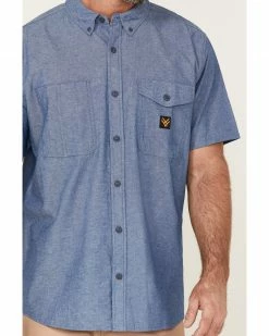 Hawx Men's Short Sleeve Button-Down Work Shirt  Royal Blue -Hawx Shop 2000357942 460 P3