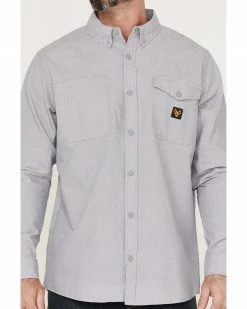 Hawx Men's Chambray Sun Protection Solid Grey Long Sleeve Button-Down Western Shirt - Tall 9 Hawx Men's Chambray Sun Protection Solid Grey Long Sleeve Button-Down Western Shirt - Tall -Hawx Shop 2000357945 020 P3