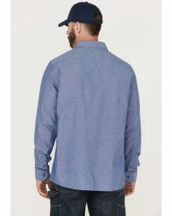 Hawx Men's Chambray Sun Protection Long Sleeve Button-Down Western Shirt Blue 10 Hawx Men's Chambray Sun Protection Long Sleeve Button-Down Western Shirt Blue -Hawx Shop 2000357946 400 P4