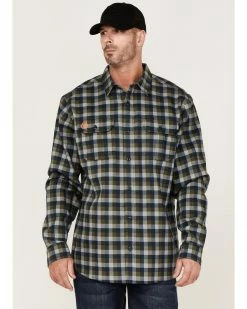 Hawx Men's FR Buffalo Plaid Print Long Sleeve Button-Down Work Shirt Navy 11 Hawx Men's FR Buffalo Plaid Print Long Sleeve Button-Down Work Shirt Navy -Hawx Shop 2000357969 410 P1 1