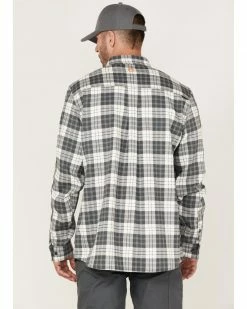 Hawx Men's FR Plaid Long Sleeve Button-Down Work Shirt Grey 10 Hawx Men's FR Plaid Long Sleeve Button-Down Work Shirt Grey -Hawx Shop 2000357972 020 P4