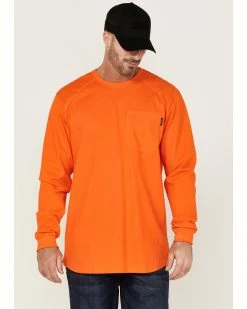 Hawx Men's FR Pocket Long Sleeve Work T-Shirt  Orange -Hawx Shop 2000357995 800 P1 1