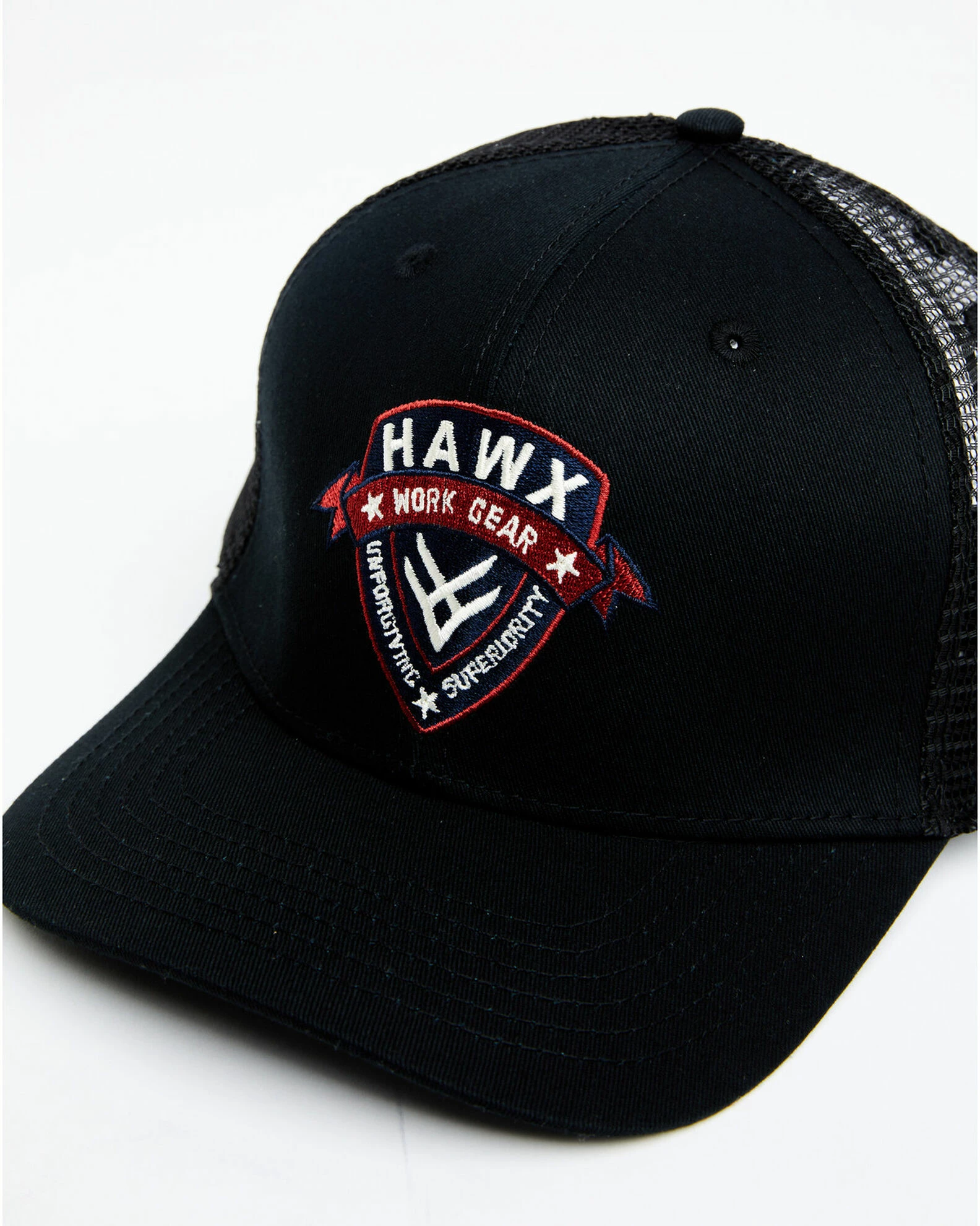 Hawx Men's Black Ribbon Logo Shield Patch Mesh-Back Ball Cap 4 Hawx Men's Black Ribbon Logo Shield Patch Mesh-Back Ball Cap - Image 2