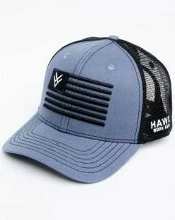 Hawx Men's Blue Embroidered Logo Flag Mesh-Back Ball Cap