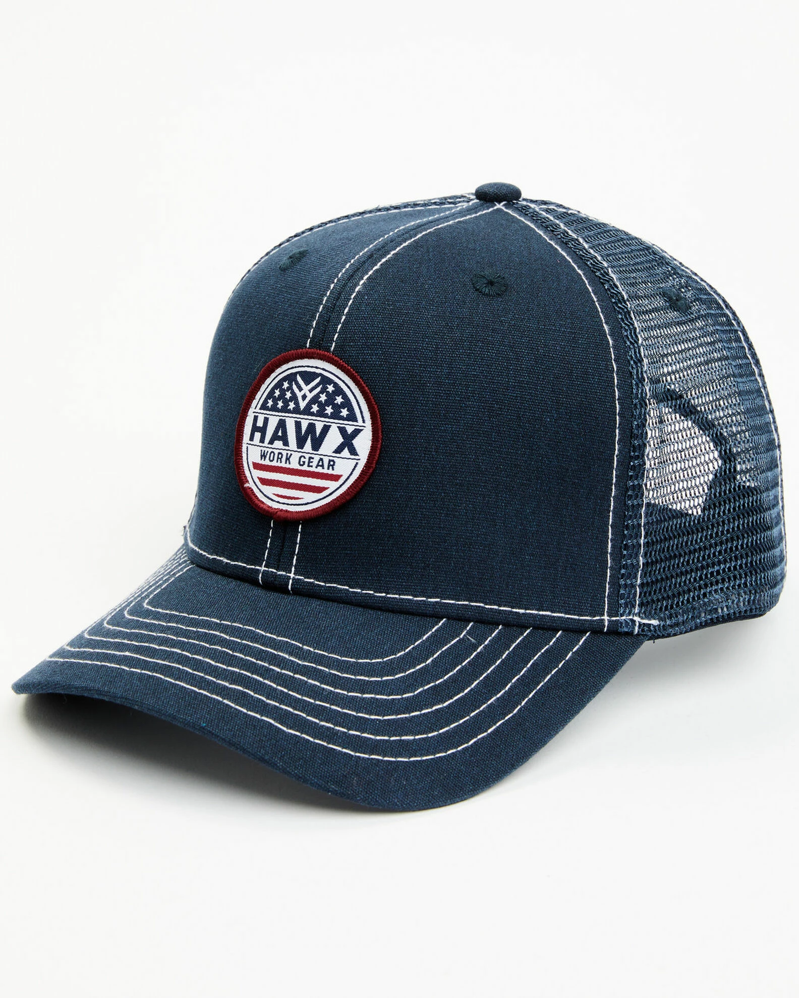 Hawx Men's Navy Stars & Stripes Circle Logo Patch Mesh-Back Ball Cap 2 Hawx Men's Navy Stars & Stripes Circle Logo Patch Mesh-Back Ball Cap