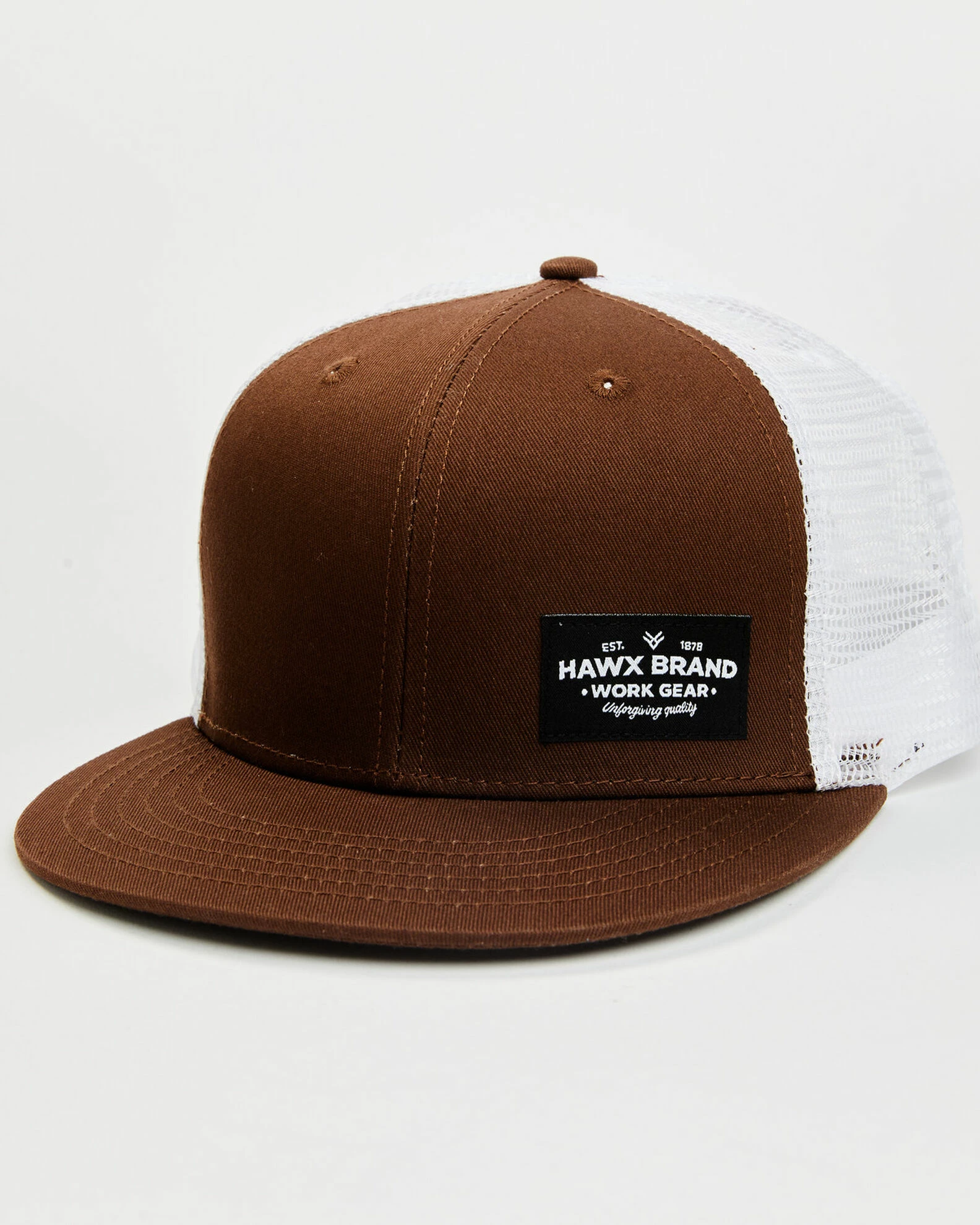 Hawx Men's Brown Small Corner Patch Mesh-Back Ball Cap 3 Hawx Men's Brown Small Corner Patch Mesh-Back Ball Cap