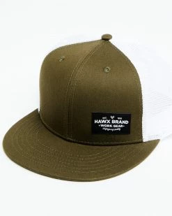 Hawx Men's Olive Small Corner Patch Mesh-Back Ball CapĀ
