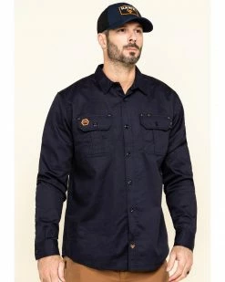 Hawx Men's FR Navy Long Sleeve Button-Down Work Shirt - Big 15 Hawx Men's FR Navy Long Sleeve Button-Down Work Shirt - Big -Hawx Shop 2000358527 410 P1 1