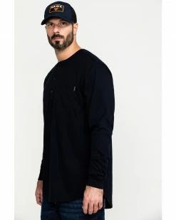 Hawx Men's FR Solid Navy Long Sleeve Pocket Henley Work Shirt - Big 11 Hawx Men's FR Solid Navy Long Sleeve Pocket Henley Work Shirt - Big -Hawx Shop 2000358558 410 P3